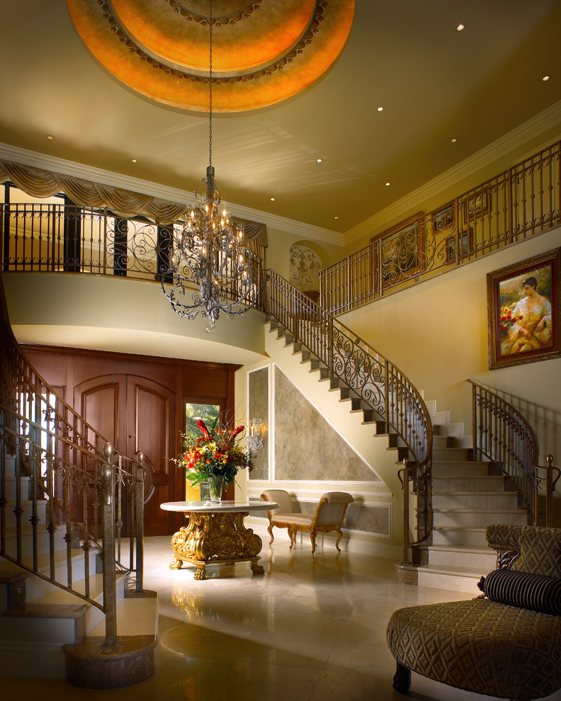 Photo of an expansive mediterranean staircase in Miami.