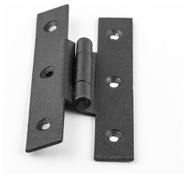 Black Offset H Hinges 3.5" H Wrought Iron Kitchen Cabinet Hinges Rust Resistant