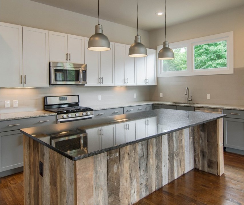 Inspiration for a rustic kitchen remodel in Austin