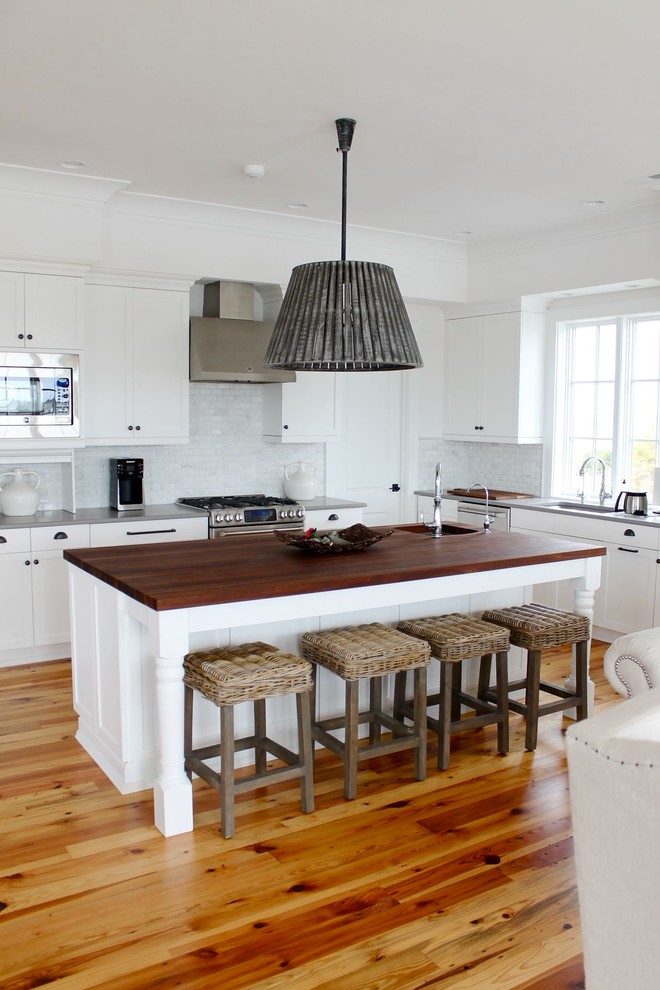 Photo of a beach style kitchen in Raleigh.