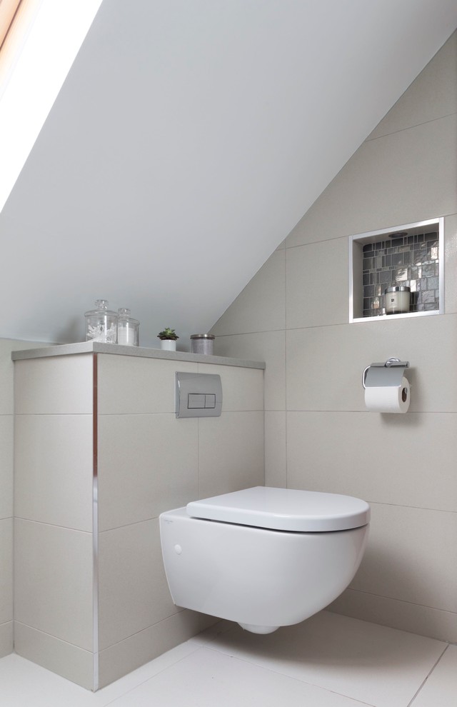 Design ideas for a contemporary bathroom in Surrey.