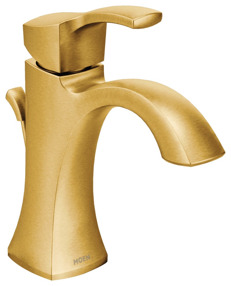 Moen Voss Brushed Gold One Handle Bathroom Faucet Transitional