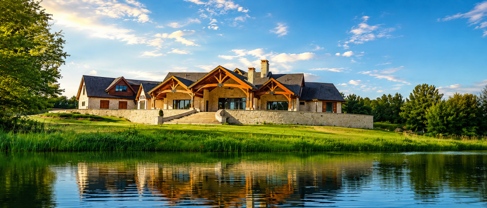 Custom Luxury home featuring hand crafted timber beams