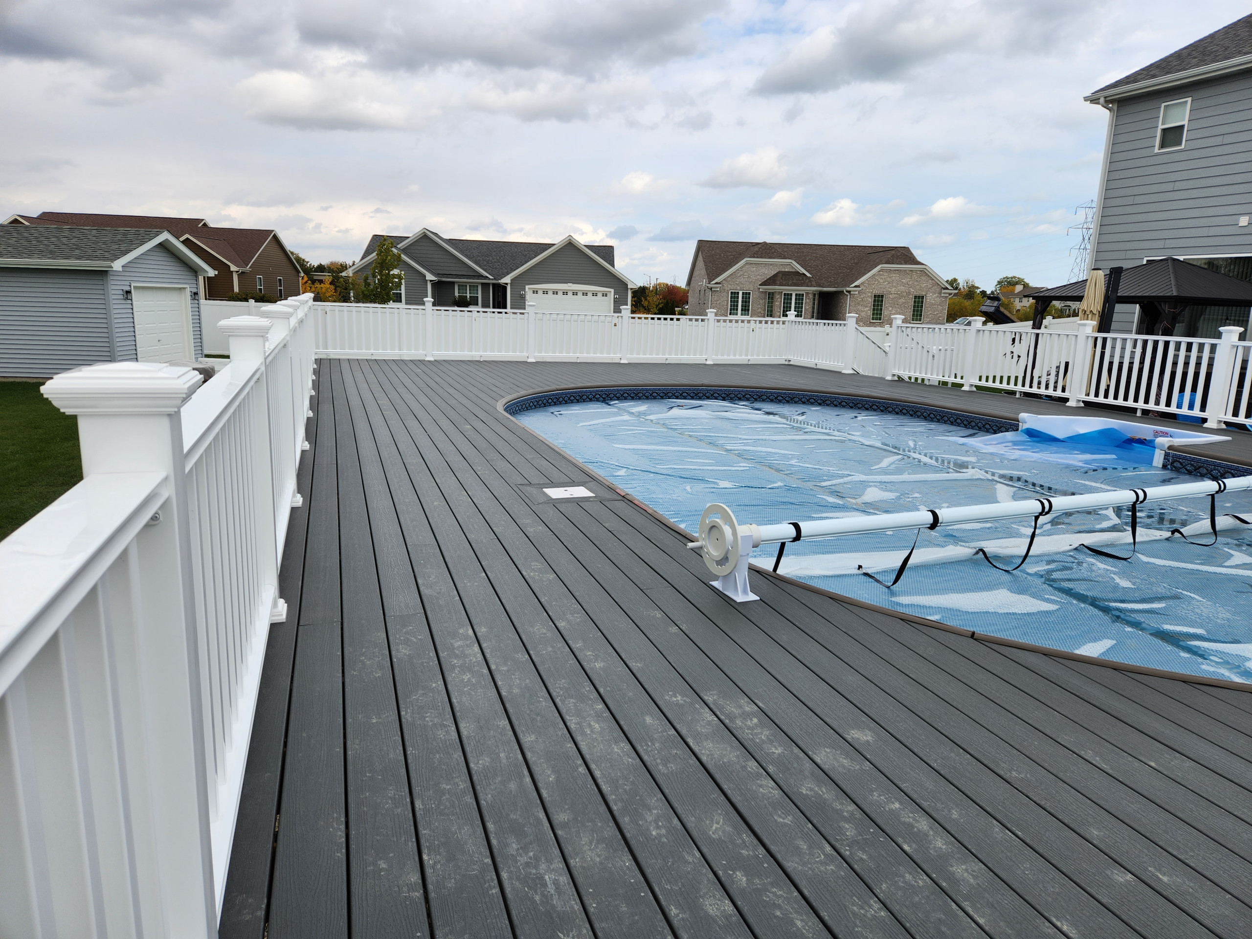 Composite deck around pool