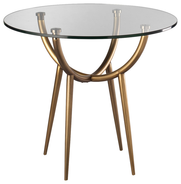Kiara Modern Clic Round Clear Gl Br Metal Side Table Kiara Modern Clic Round Clear Gl Br Metal Side Table