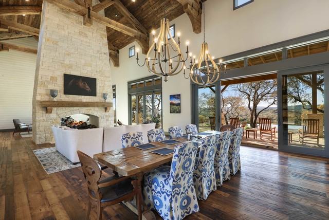 Texas Hill Country Residence Rustic Dining Room Austin