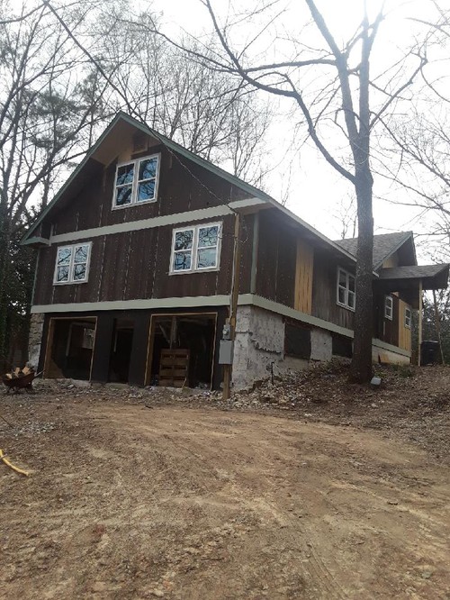 Exterior Design Dilemma Should Garage Doors Blend Contrast W House Pergolas Over The Garage Doors At End To Hopefully Add A Little Curb Appeal But Any Other Suggestions On How Improve Front Side Of This