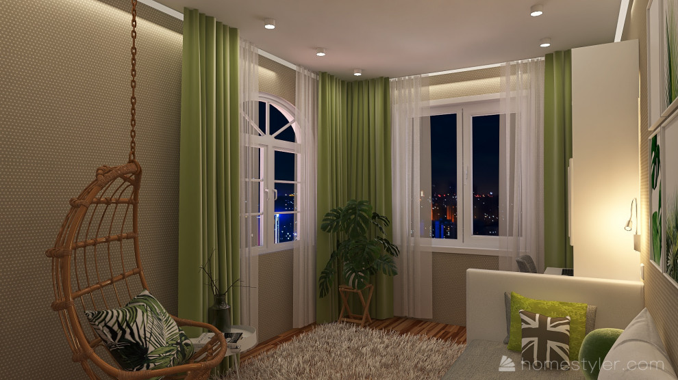 Детская в лаконичном современном стиле, в приятных природных оттенках