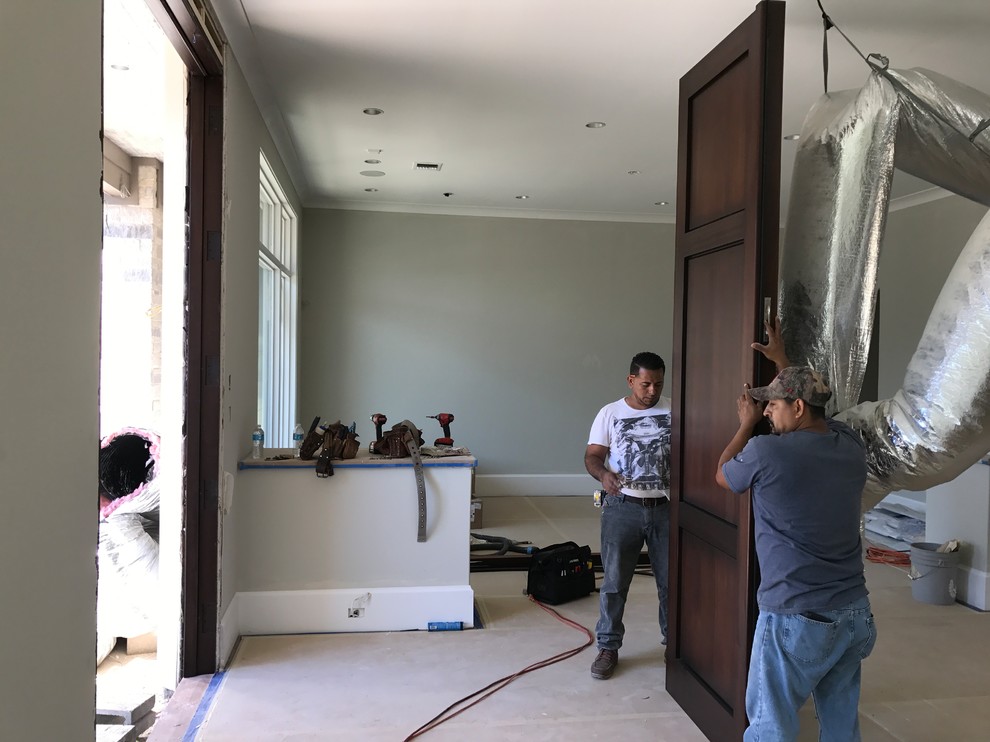 Double entry door installation.