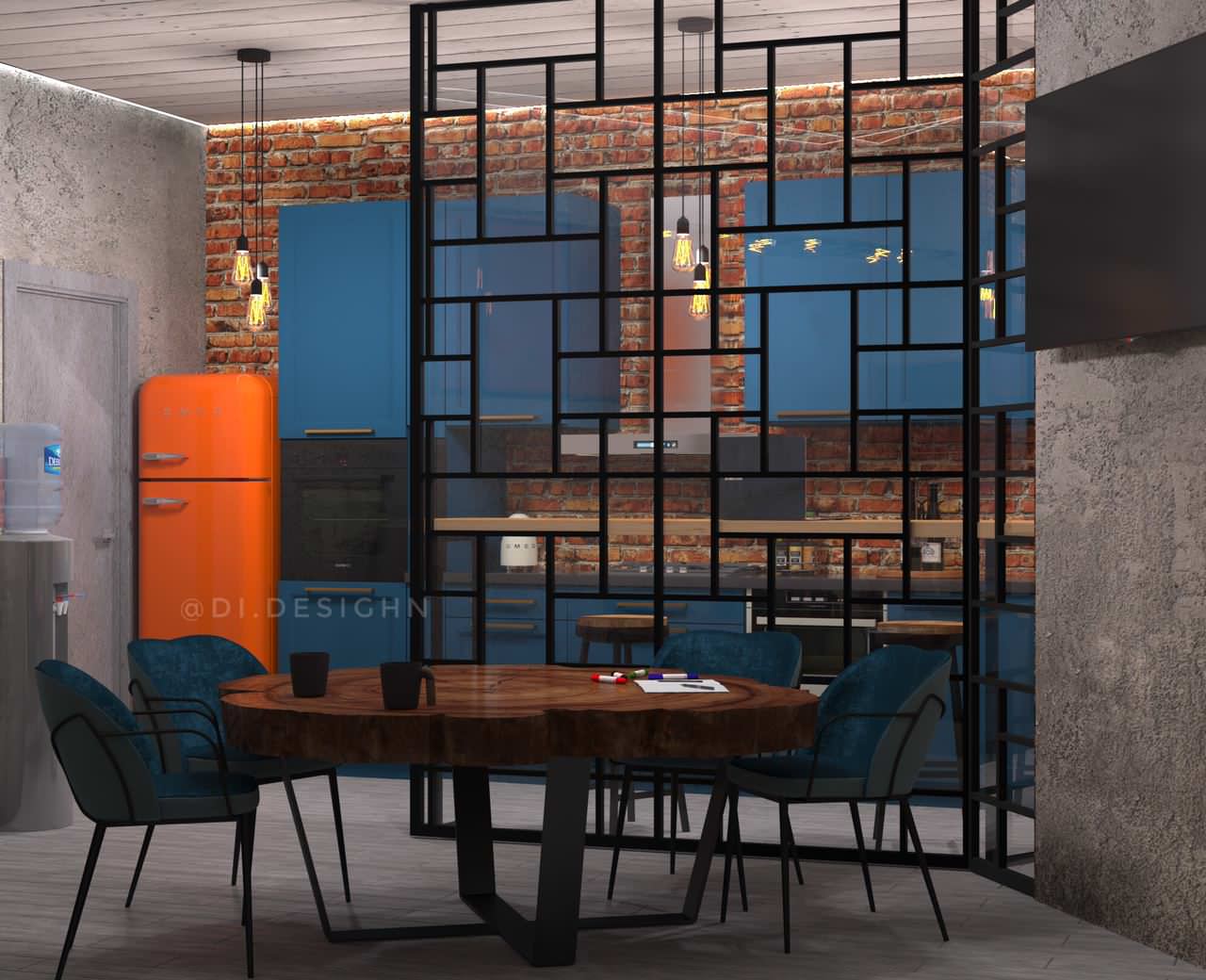 Дизайн-проект кухни для 3-х руководителей