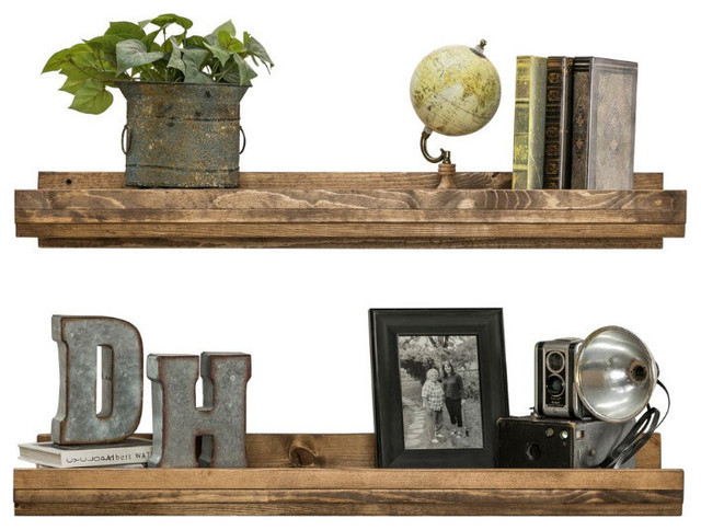 Rustic Luxe Wooden Floating Shelves By Del Hutson Designs Set Of 2 Rustic Luxe Wooden Floating Shelves By Del Hutson Designs Set Of 2 Walnut
