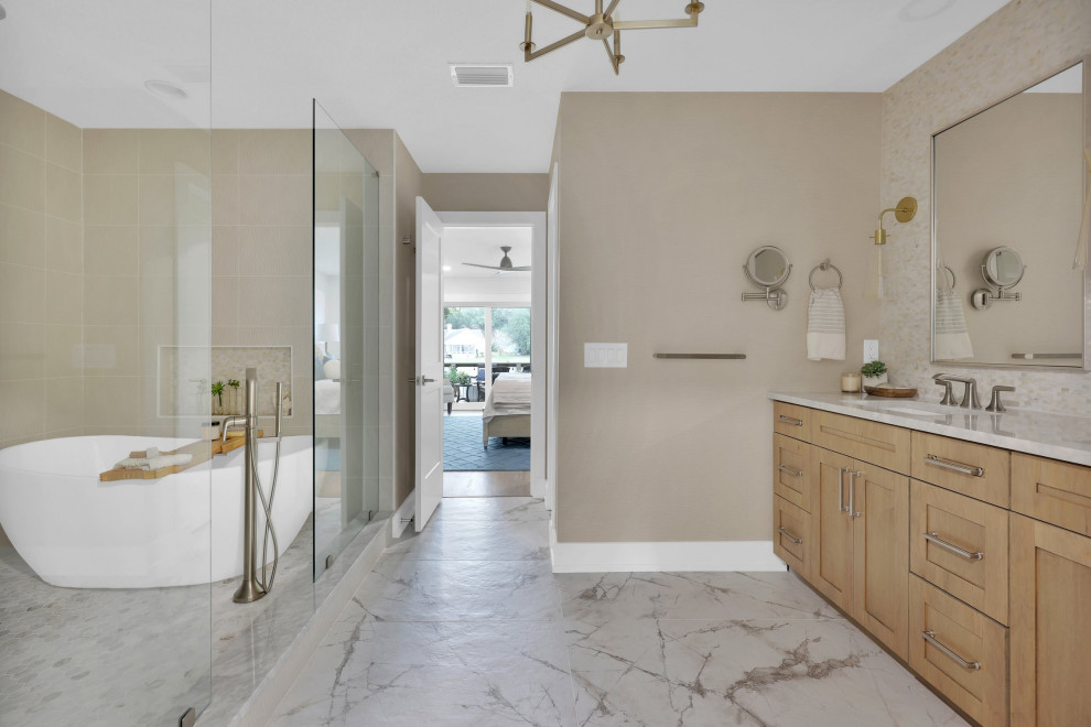 A walk from the Ocean master bath - Beach Style - Bathroom - Jacksonville - by LEVEL UP Design ...
