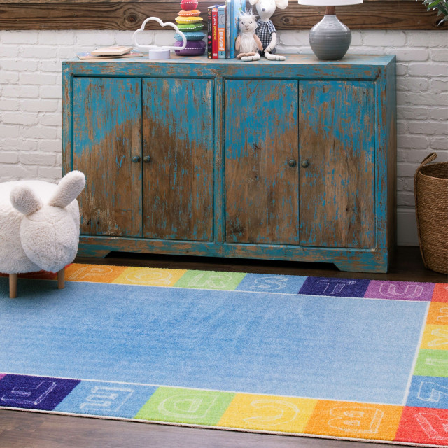 Alphabet Border Area Rug, 8' x 10' - Contemporary - Kids Rugs - by ...