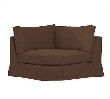 PB Comfort Slipcovered Wedge, Box Cushion, Polyester Wrap Cushions, Brushed Canv