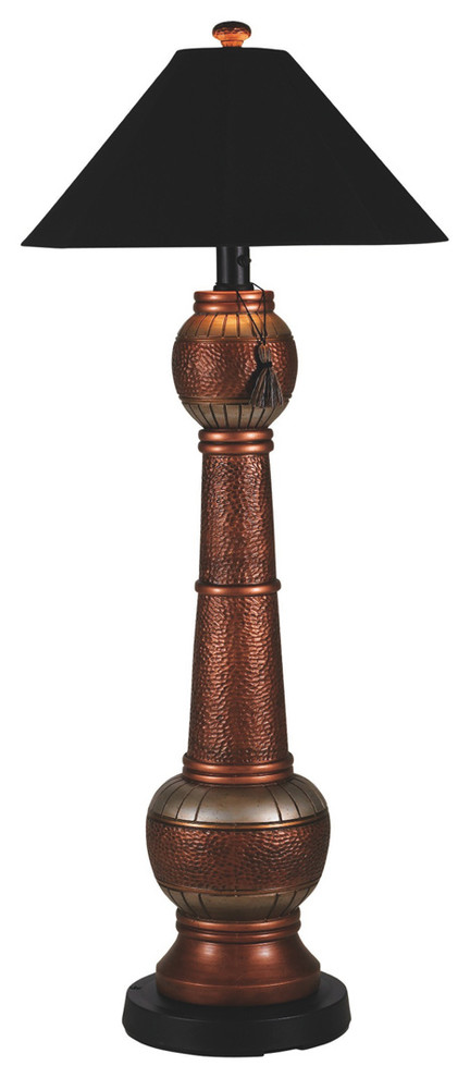 Phoenix Bronze Outdoor Floor Lamp, Copper/Black Shade