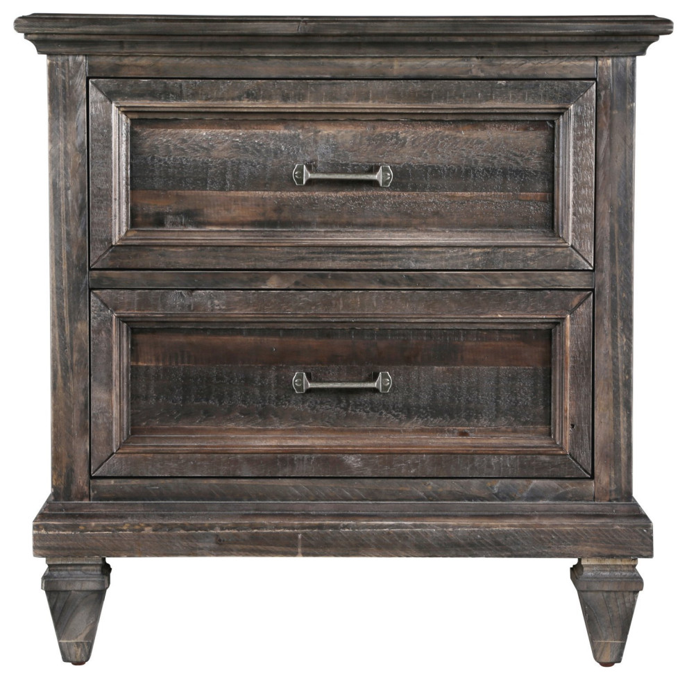 Rustic Nightstand, Dustproofed Design With French/English Dovetail