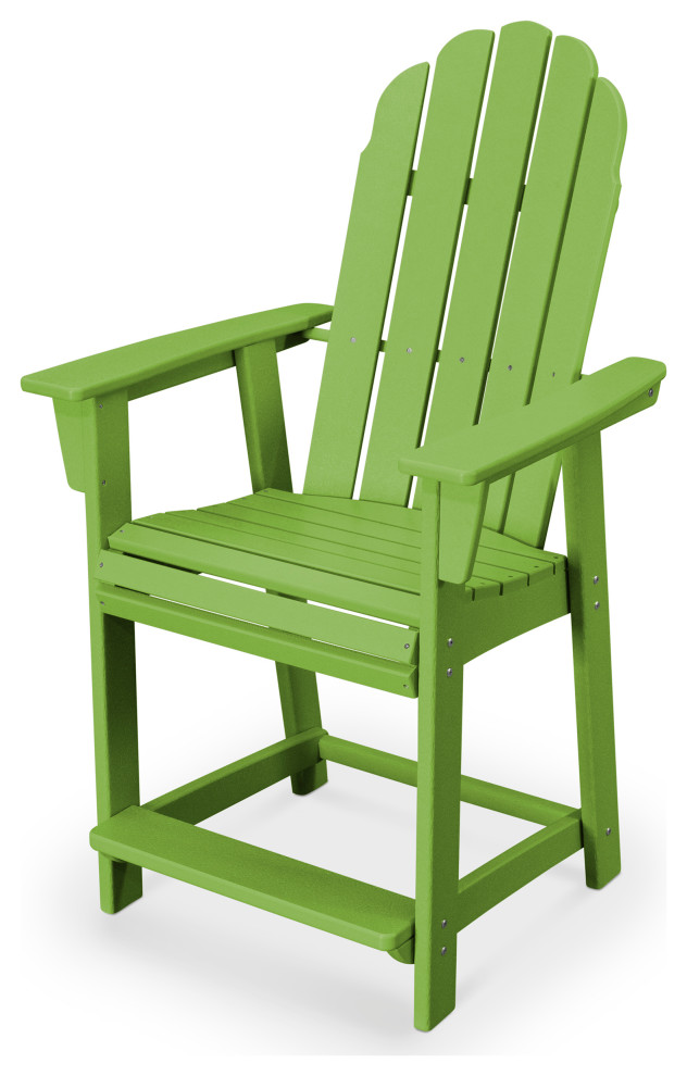POLYWOOD Vineyard Adirondack Counter Chair, Lime