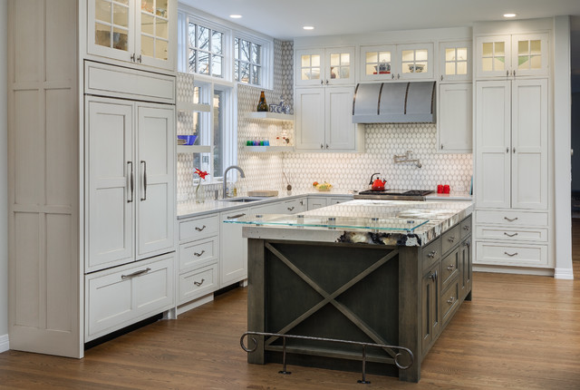 Patagonia Granite Kitchen Island Glows Contemporary Kitchen