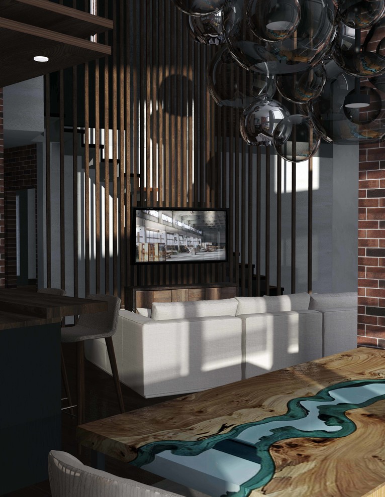 Квартира в современном стиле с элементами лофт