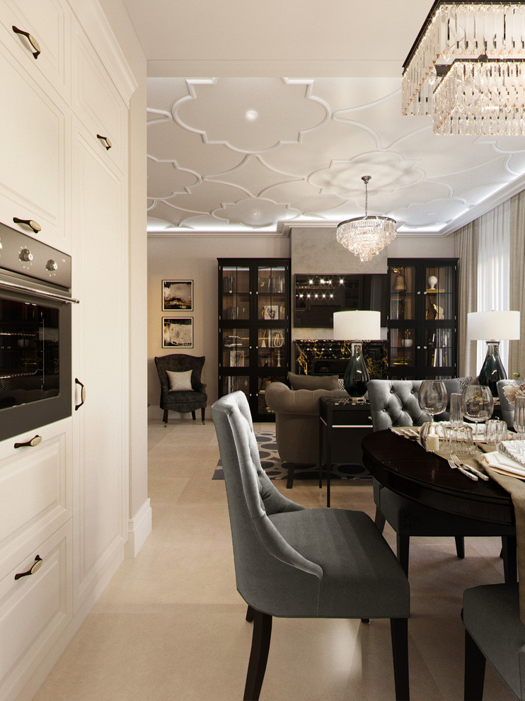 Гостиная-кухня в современной классике