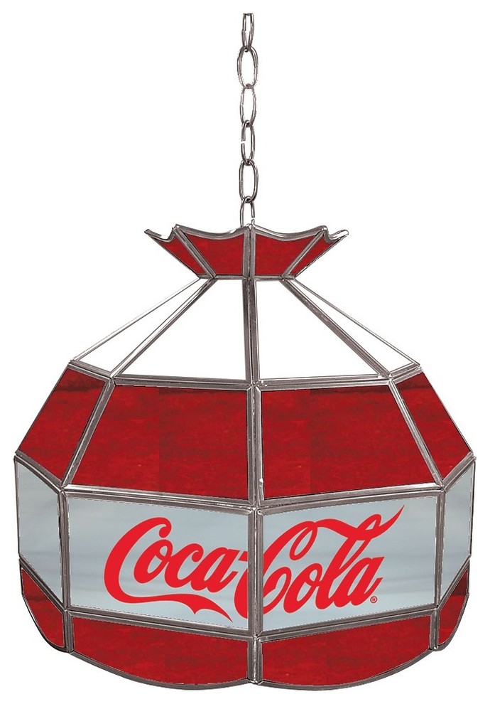 Coca-Cola Glass Lamp in Red White & Gray