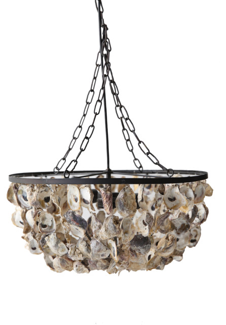 2 Light Round Oyster S Chandelier, Creative Co Op Oyster Chandelier