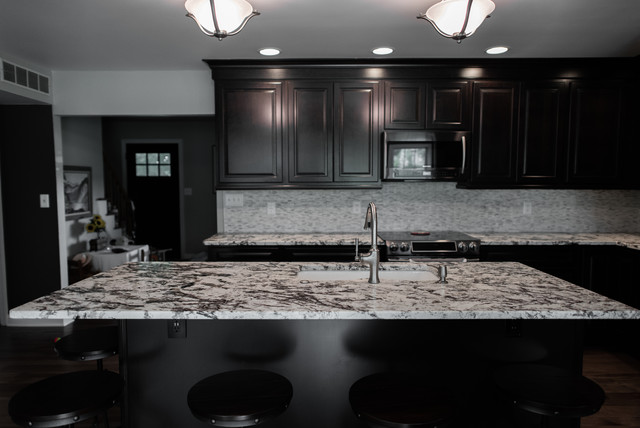 Kitchen Remodel With Suede Granite Countertops Traditional