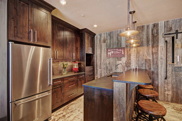 Two Cabins transitional-kitchen