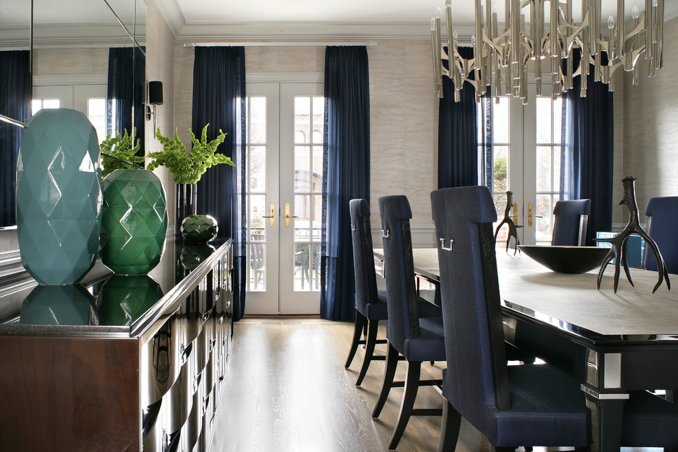 Inspiration for a modern dining room in New York.