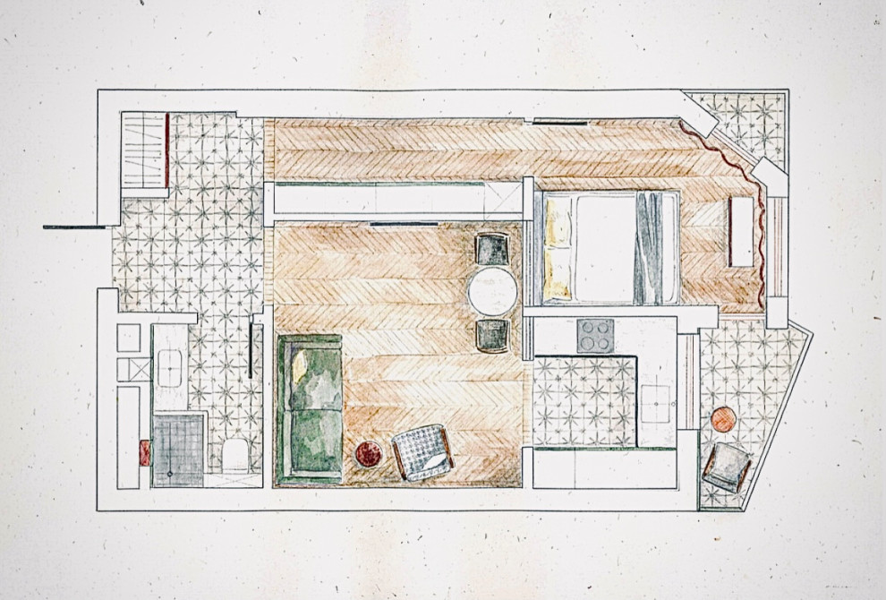 Furniture layout plan. План расстановки мебели.