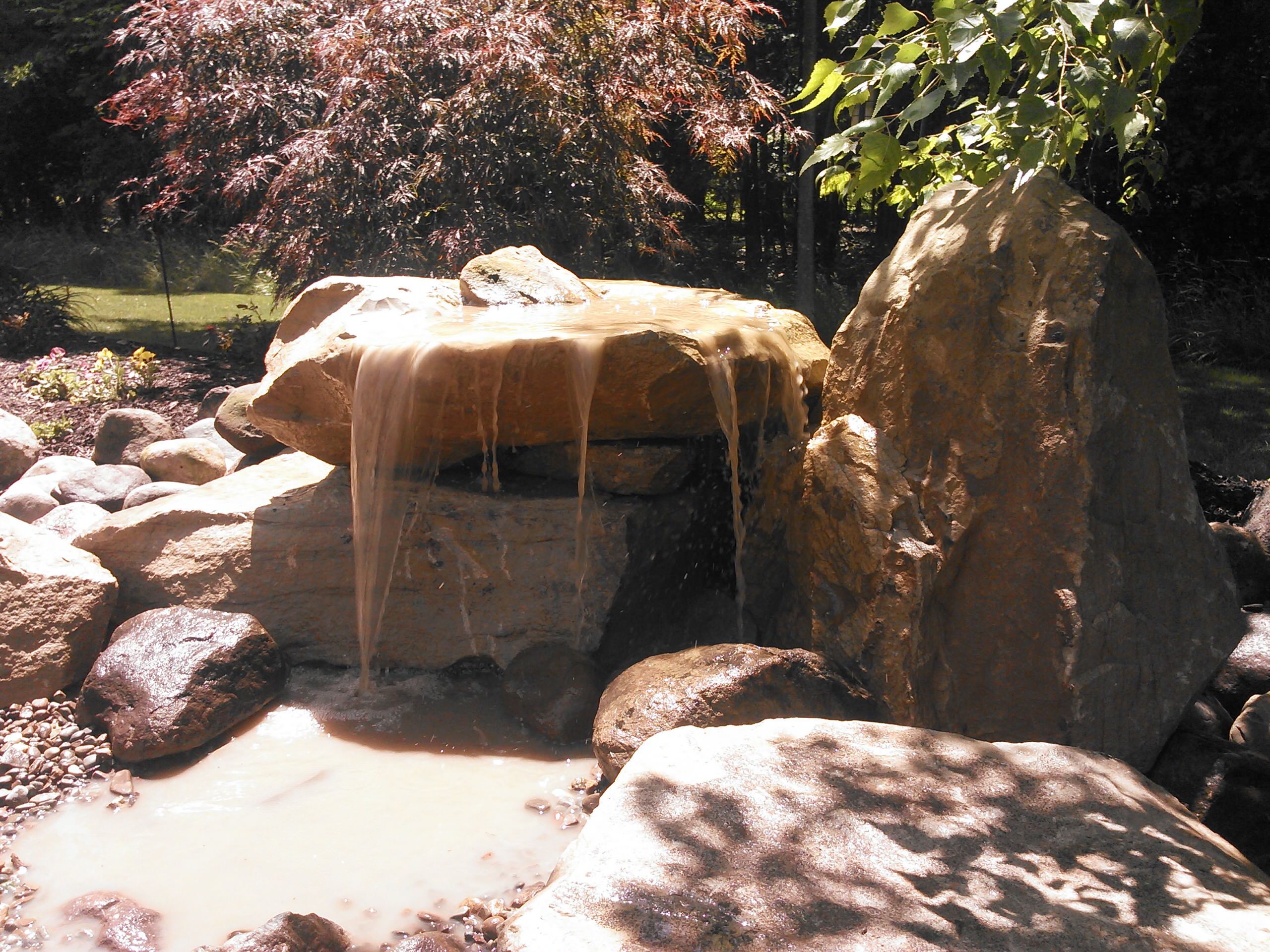 Carved stone water features