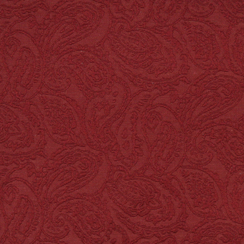 Red Traditional Paisley Woven Matelasse Upholstery Grade Fabric By The Yard