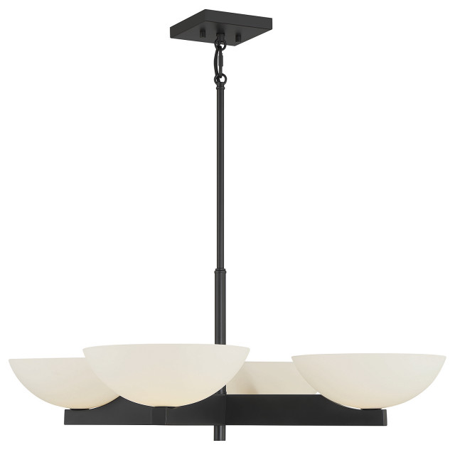 Fallon 4Light Chandelier, Matte Black Transitional Chandeliers