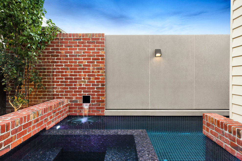 Photo of a small modern backyard pool in Melbourne.