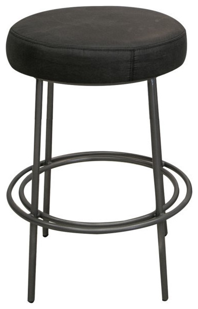 Frida upholstered Stool - Black, 24" Seat Height