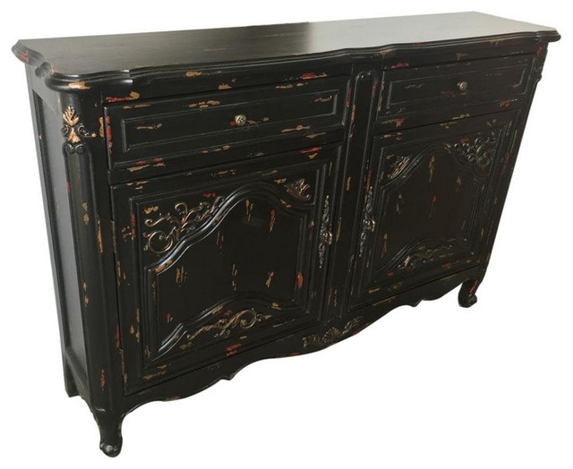narrow console table with doors