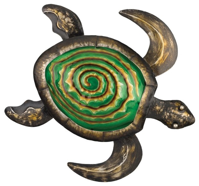 Regal Bronze Sea Turtle Wall Decor 18" Beach Style Metal Wall Art