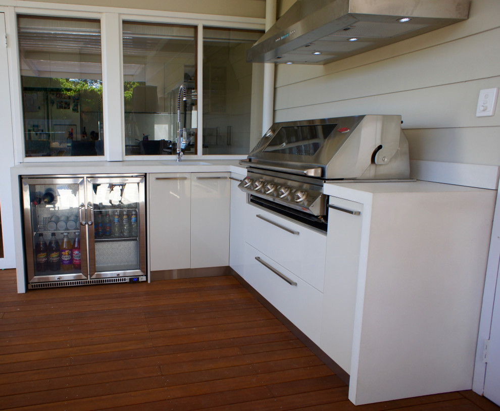 Outdoor Kitchen white polished concrete Patio Adelaide by