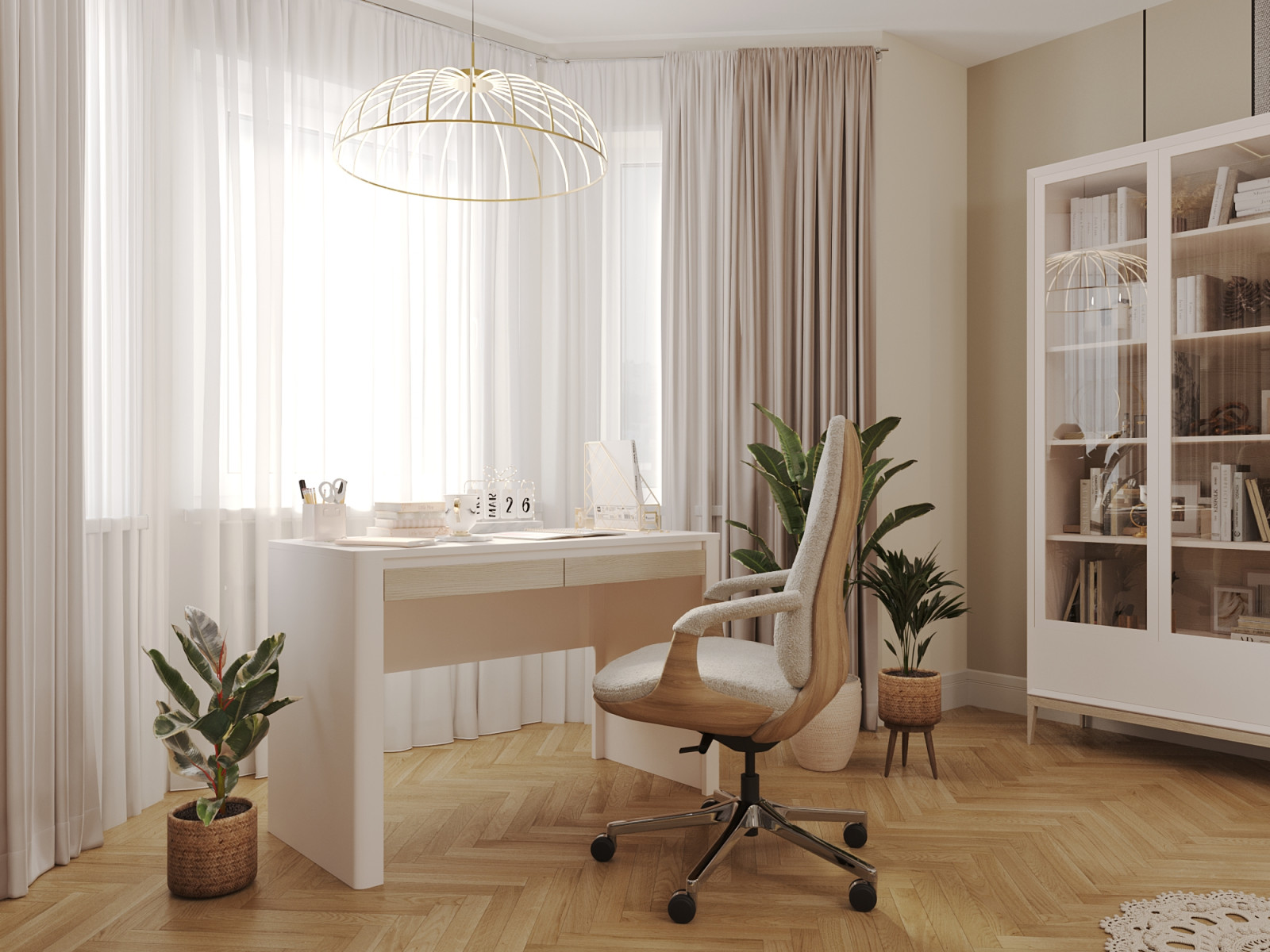 Гостинная с листьями