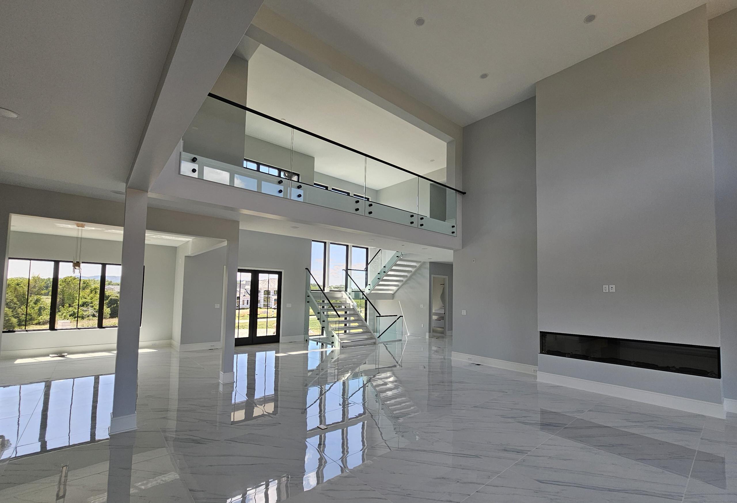125_Modern Open Rise Stair with Glass Balustrade, Aldie, VA 20105
