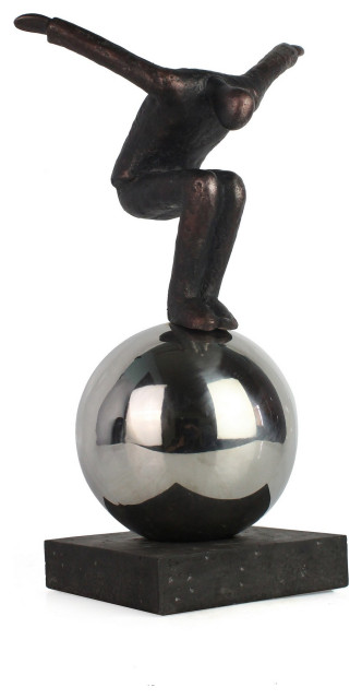 NOVICA Metallic Modern Bronze Sculpture 7.5 Tall 'in Balance'