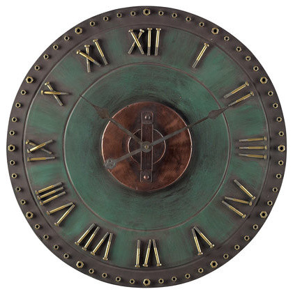 Sterling Roman Numeral Wall Clock, Marilia Verde and Gold