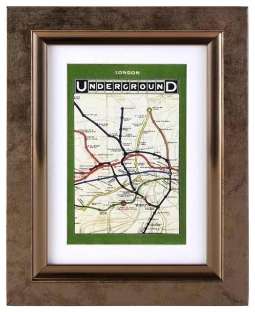 Pemberly Row Bristol Lewis Frame 5x7'' Bronze Plastic Transitional Picture Frames by