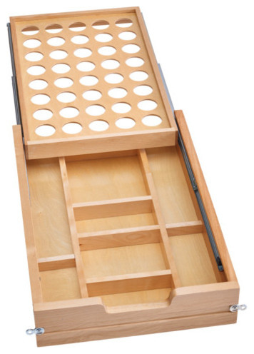 Tiered Kcup Drawer Organizer Soft Close Transitional Kitchen