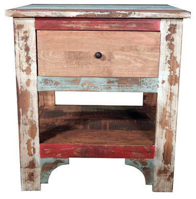 Louvered Nightstand, Multicolor