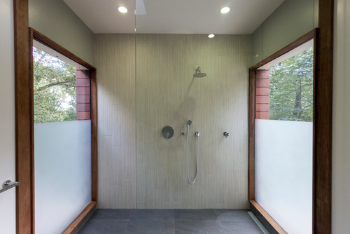contemporary frosted bathroom window