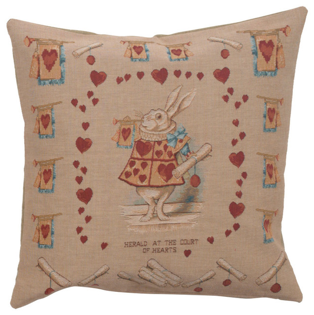 16X16 Alice In Wonderland Cushion Throw Pillow Traditional Design
