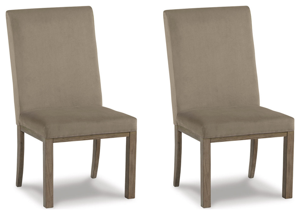 Chrestner Gray/Brown Dining Chair, 21"W x 24"D x 40"H Transitional