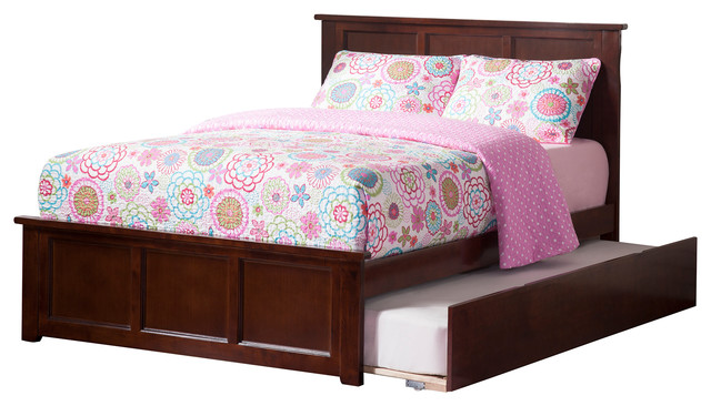 Madison Full Matching Foot Board Platform Bed With Twin Trundle Madison Full Matching Foot Board Platform Bed With Twin Trundle Walnut Transitional Panel Beds By Atlantic Furniture