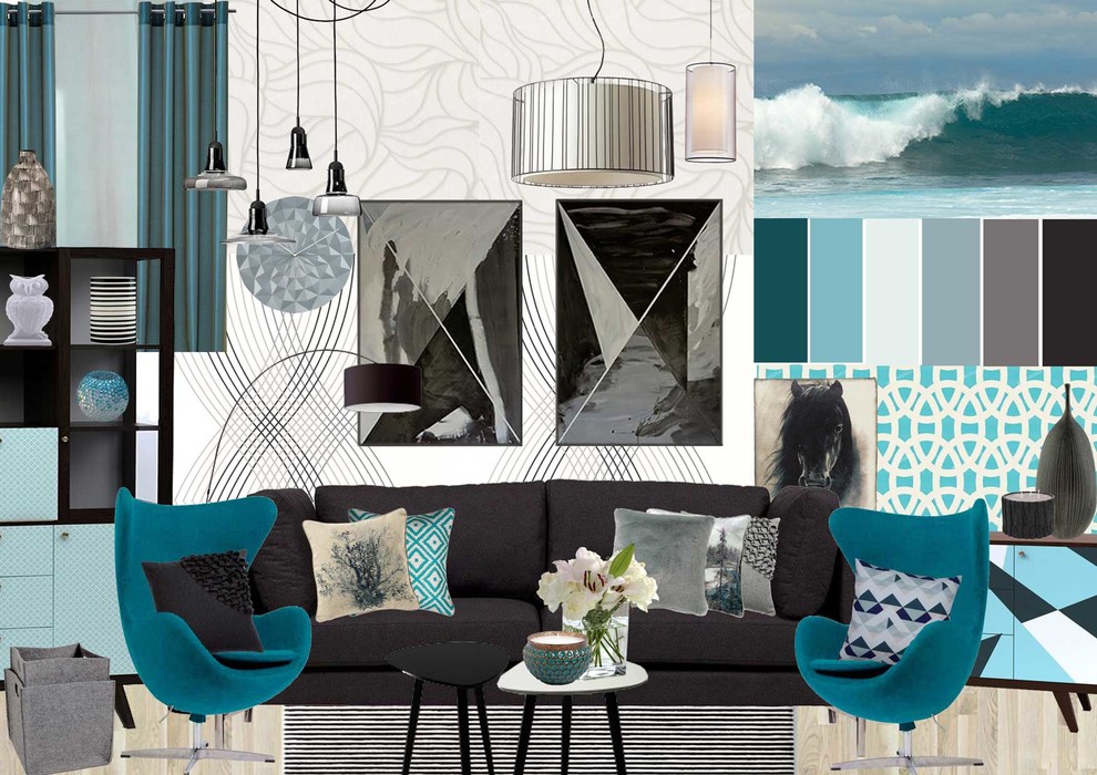 Интерьерные коллажи для гостиной